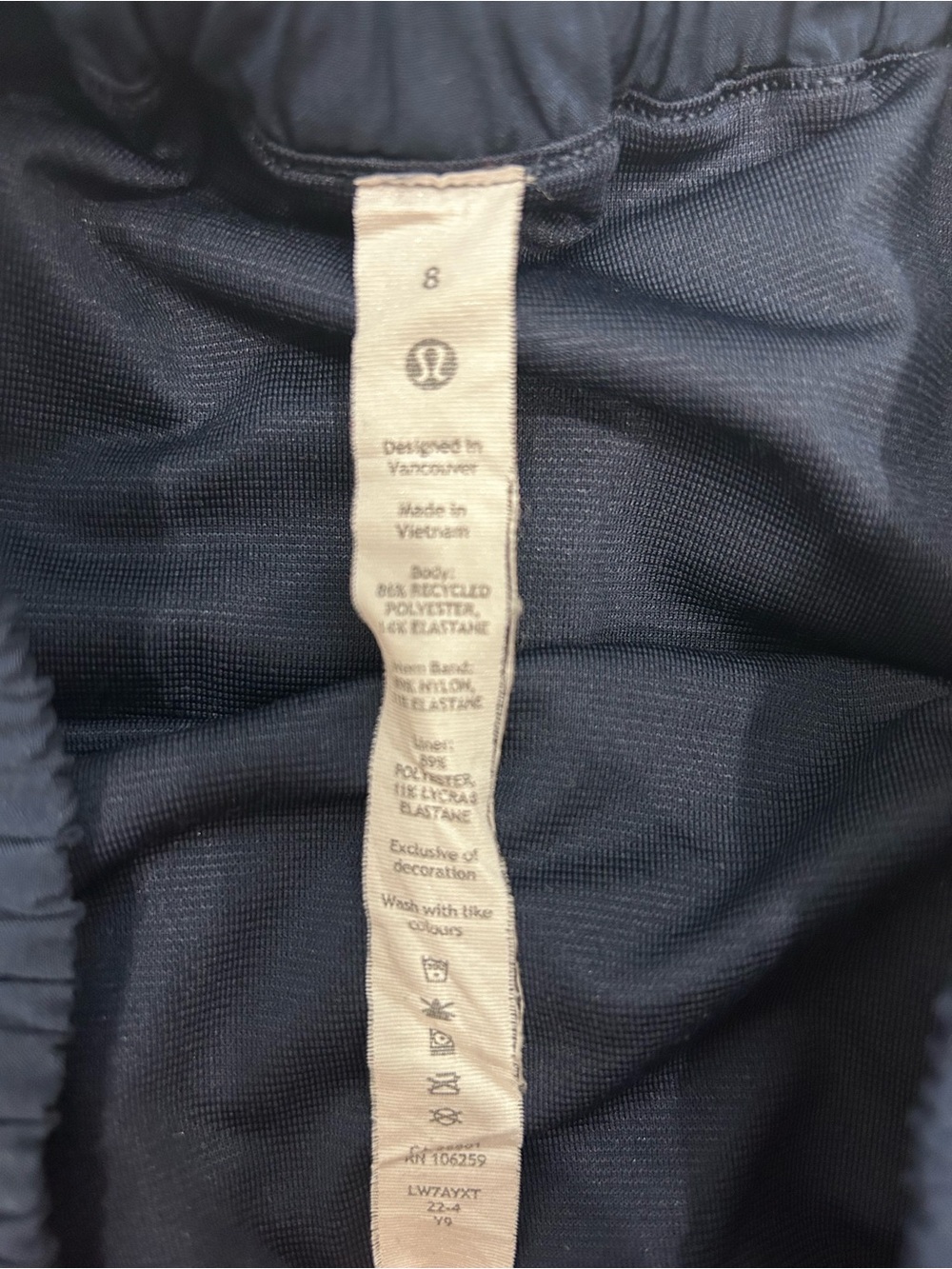 Lululemon Navy Running Shorts - Picture 3 of 9